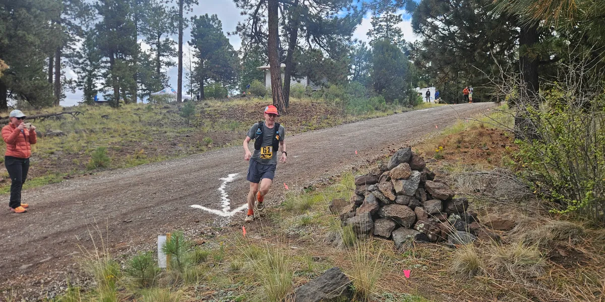 Me rounding the corner in a trail race